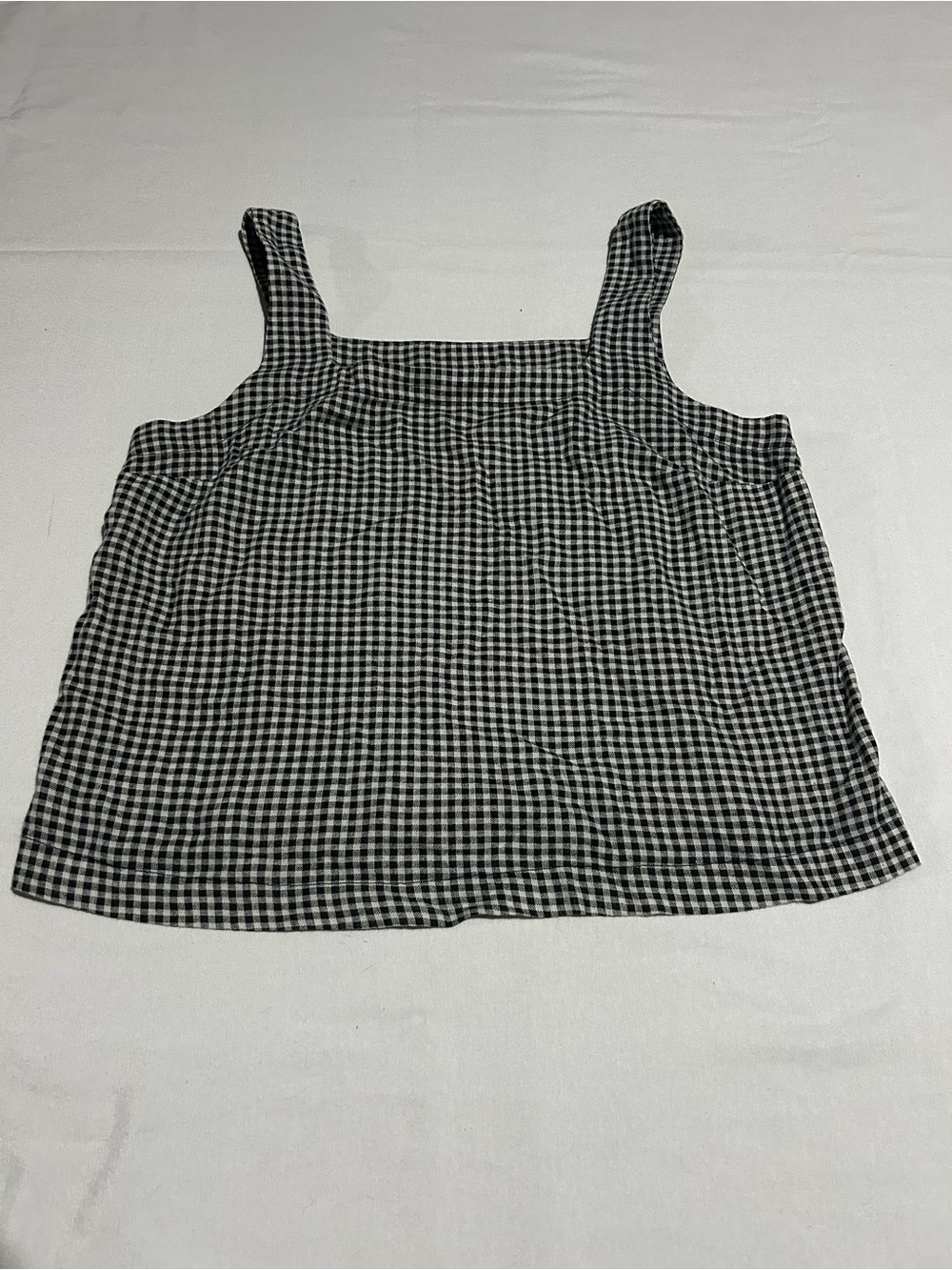 a new day Black & White Gingham Square Neck Tank